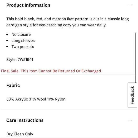 Lucky Brand wool blend chevron southwestern cardigan sweater large - Picture 12 of 12